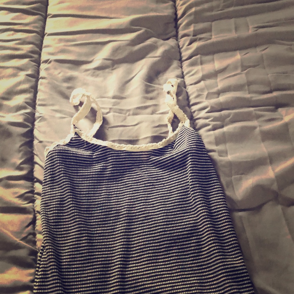 Navy Blue and White tank top